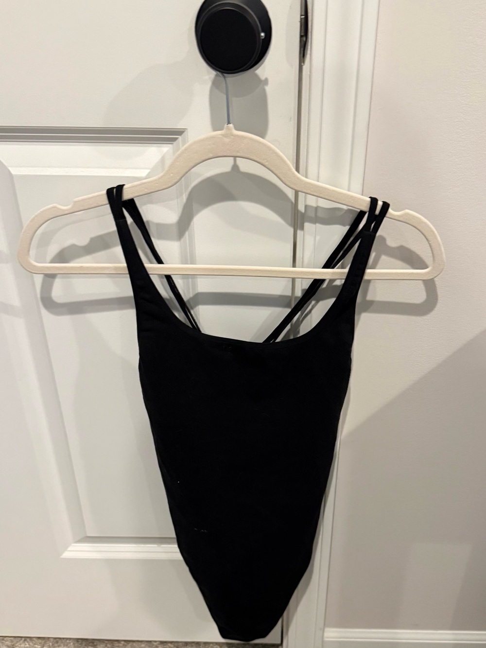 Black Double-Strap Bodysuit - Women